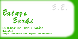 balazs berki business card